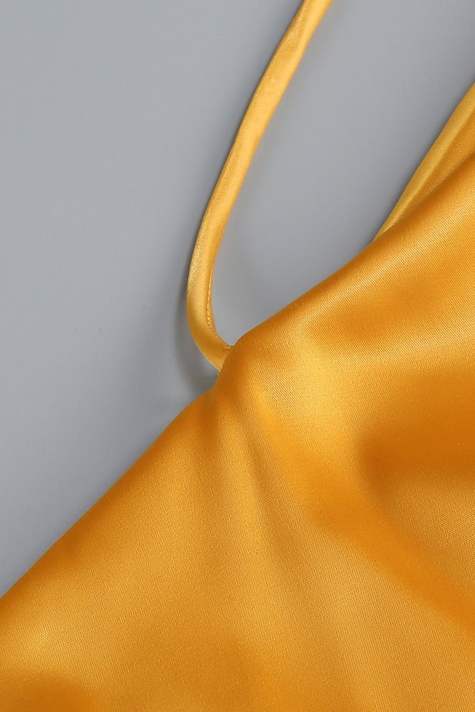 Bağlamalı Silk Charmeuse Uzun Elbise - Phentora