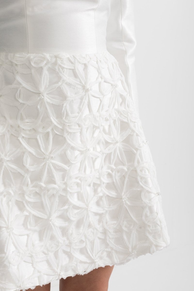 Mini Elbise Detachableshoulder Bolero - Beyaz - Phentora