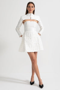 Mini Elbise Detachableshoulder Bolero - Beyaz - Phentora