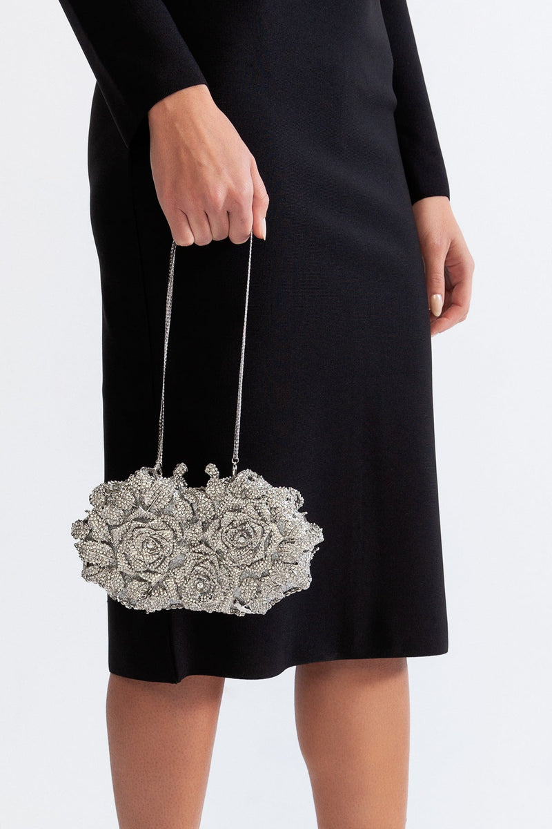 Kristal süslemeli Clutch Çanta - Phentora