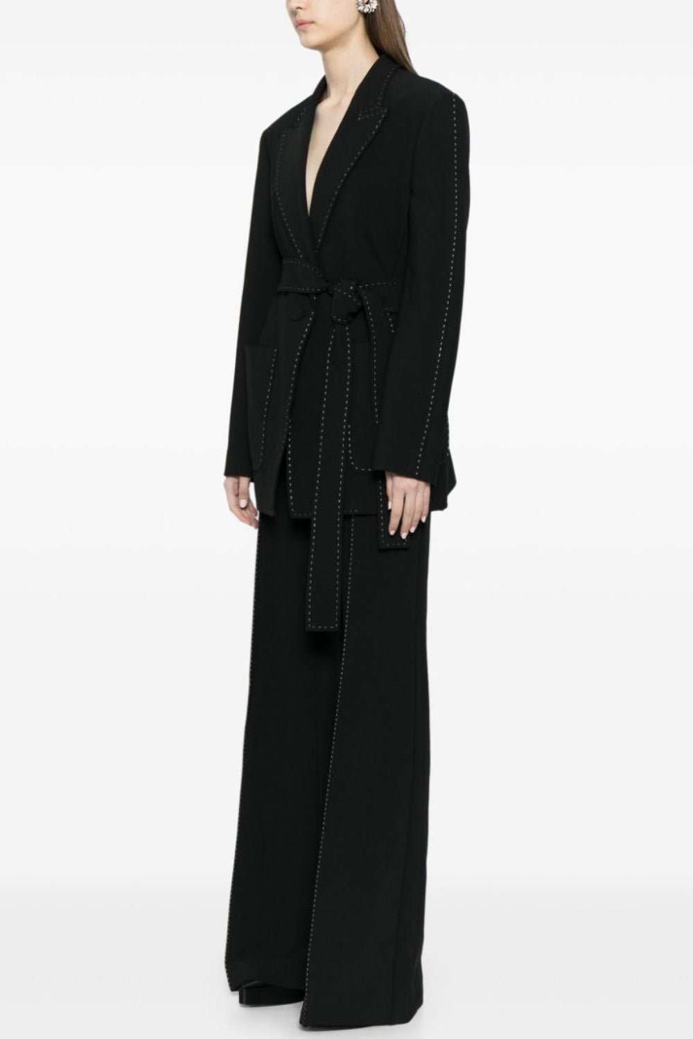 Ishara Stitch Kemerli Blazer İkili Takım - Phentora