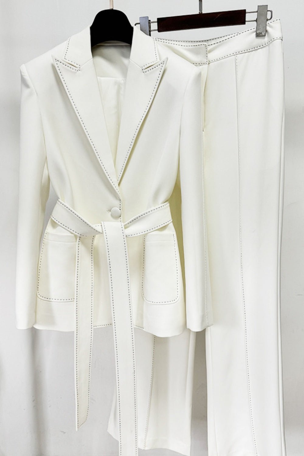 Ishara Stitch Kemerli Blazer İkili Takım - Phentora