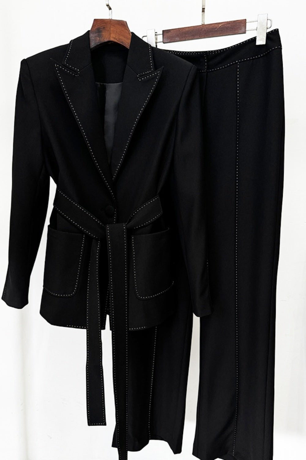 Ishara Stitch Kemerli Blazer İkili Takım - Phentora