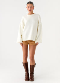 Jack Oversize Triko Kazak - Krem - Phentora