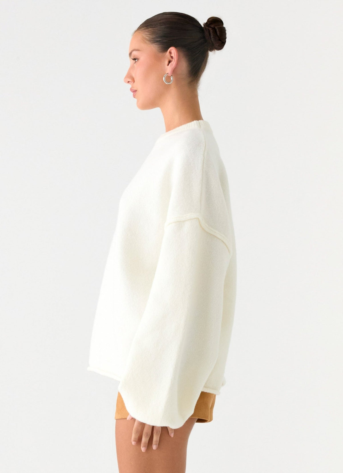 Jack Oversize Triko Kazak - Krem - Phentora