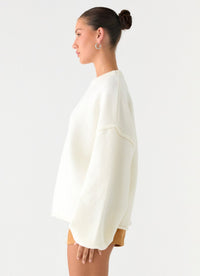 Jack Oversize Triko Kazak - Krem - Phentora