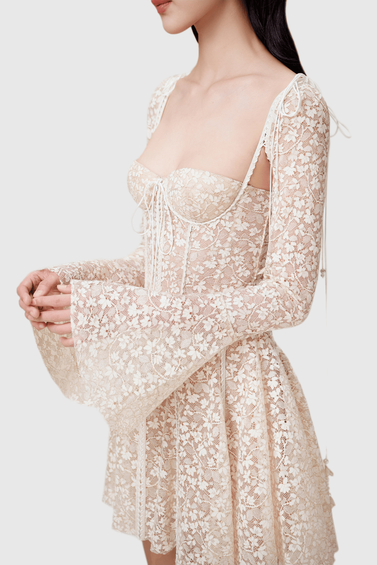 Koprae Dantel Jacquard Mini Elbise - Phentora