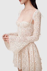 Koprae Dantel Jacquard Mini Elbise - Phentora
