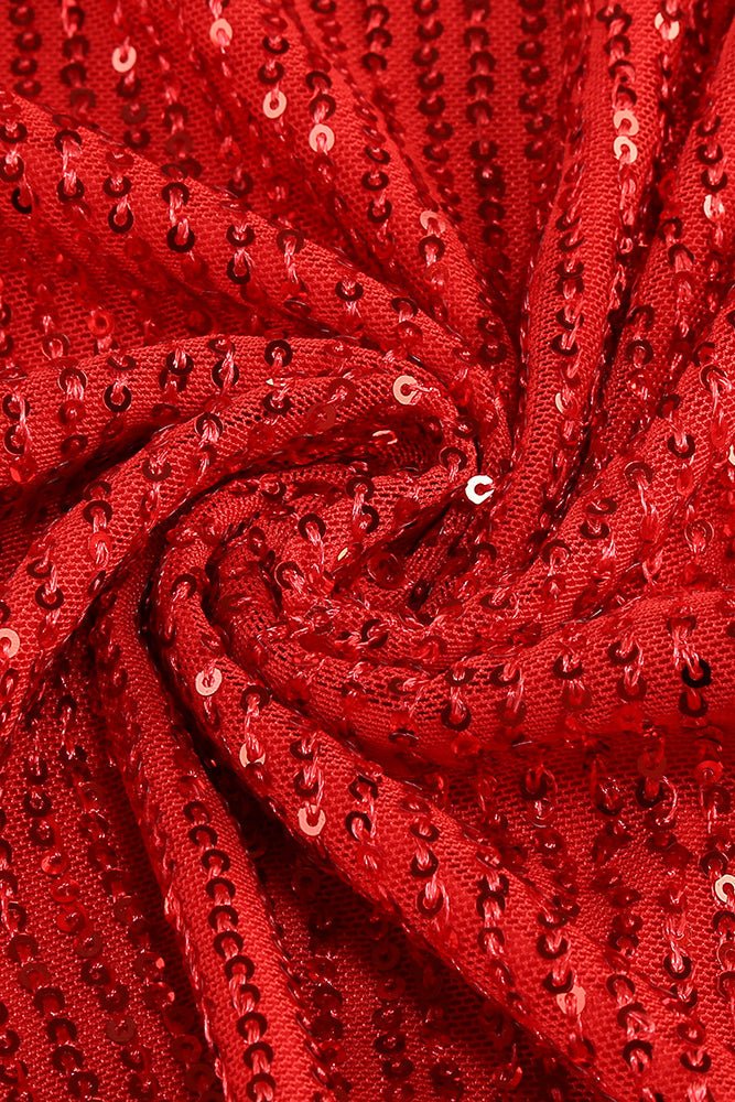 Payetli - embroidered Büzgü Detaylı Yırtmaçlı Abiye Elbise - Phentora
