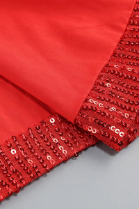 Payetli - embroidered Büzgü Detaylı Yırtmaçlı Abiye Elbise - Phentora