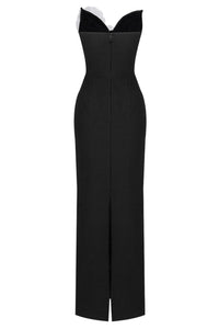 Lilith Çiçek Desenli Straplez Maxi Bandage Elbise - Phentora