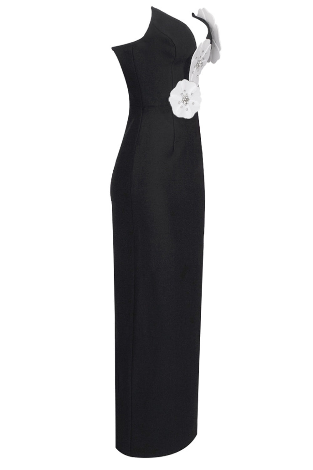 Lilith Çiçek Desenli Straplez Maxi Bandage Elbise - Phentora