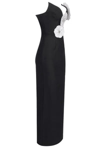 Lilith Çiçek Desenli Straplez Maxi Bandage Elbise - Phentora