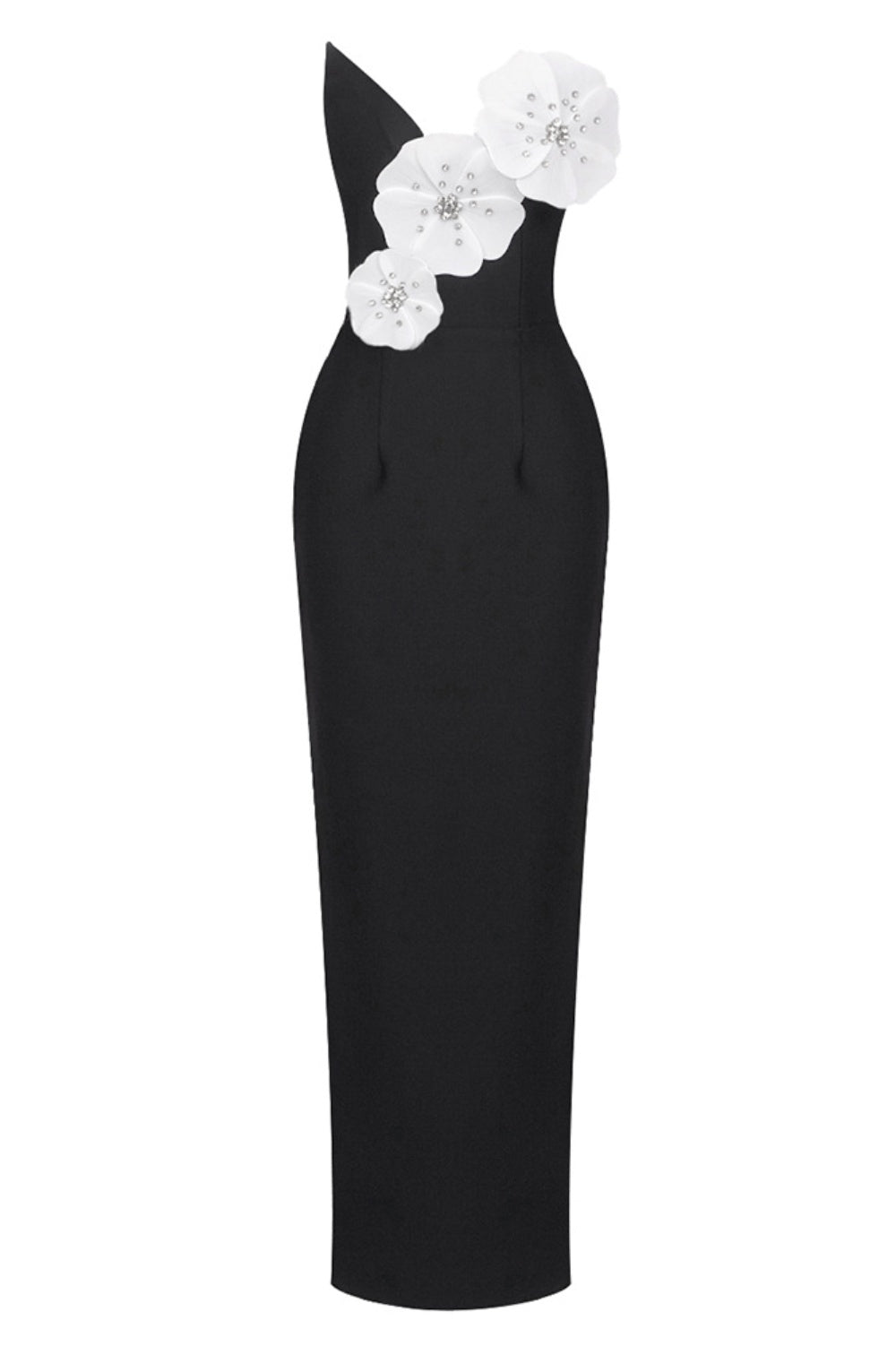 Lilith Çiçek Desenli Straplez Maxi Bandage Elbise - Phentora