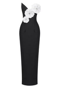Lilith Çiçek Desenli Straplez Maxi Bandage Elbise - Phentora