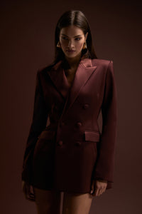 Monica Kahverengi Blazer Elbise - Phentora