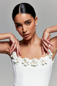 Cindy Beyaz Elbise - Phentora