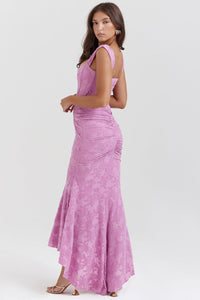 Charlotte Midi Elbise Pembe - Phentora