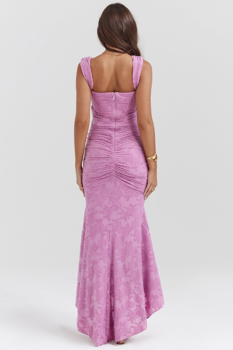 Charlotte Midi Elbise Pembe - Phentora