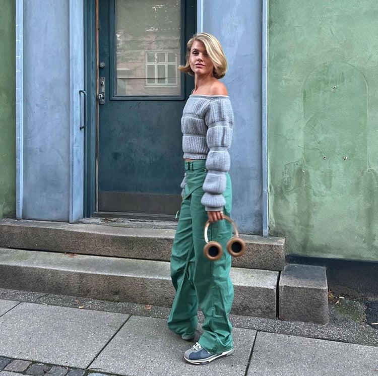 Noelle Omuzsuz Triko Kazak - Phentora