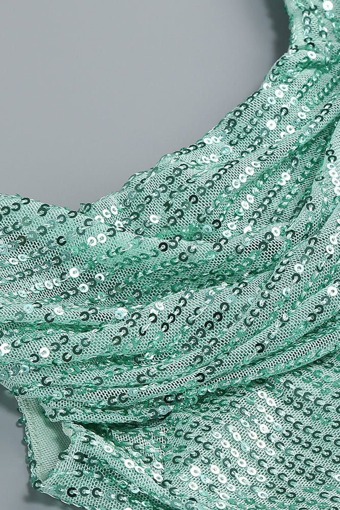 Omuzlu Yırtmaçlı Abiye Elbise - Phentora