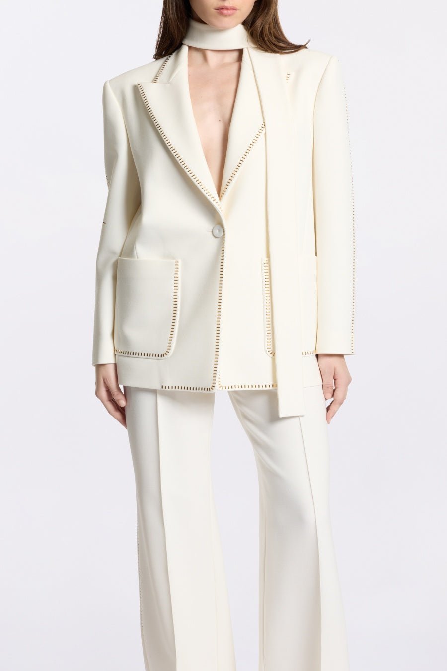 Ophelia Scarf - Detailed Blazer Takım - Phentora