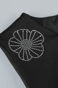 Taş Detaylı Çiçek Desenli Midi Elbise - Phentora