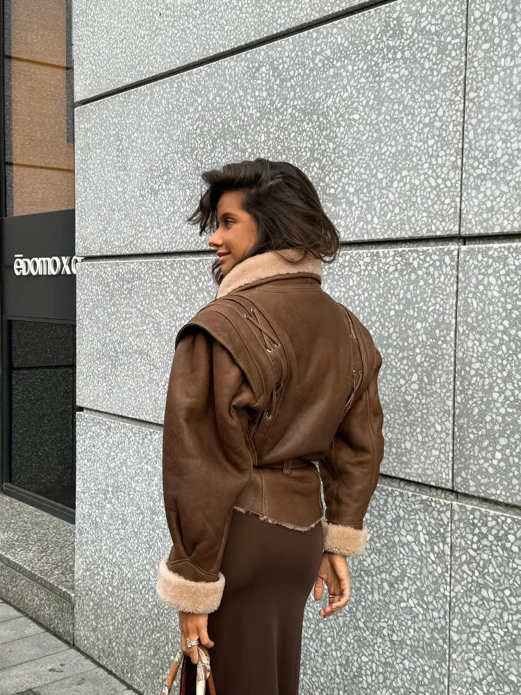 Mia | Bağcık Detaylı Vintage Ceket - Phentora