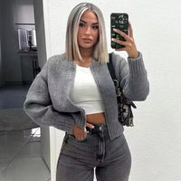 Sloane Ribanalı Triko Bomber Ceket - Phentora