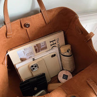 Minimalist Büyük Kapasiteli Deri Tote Çanta - Phentora