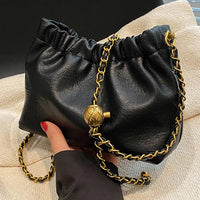 Vintage Zincir Detaylı Soft Clutch Çanta - Phentora