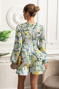 Romantic Mini Elbise ve Peplum Detaylı - Gök Mavisi - Phentora