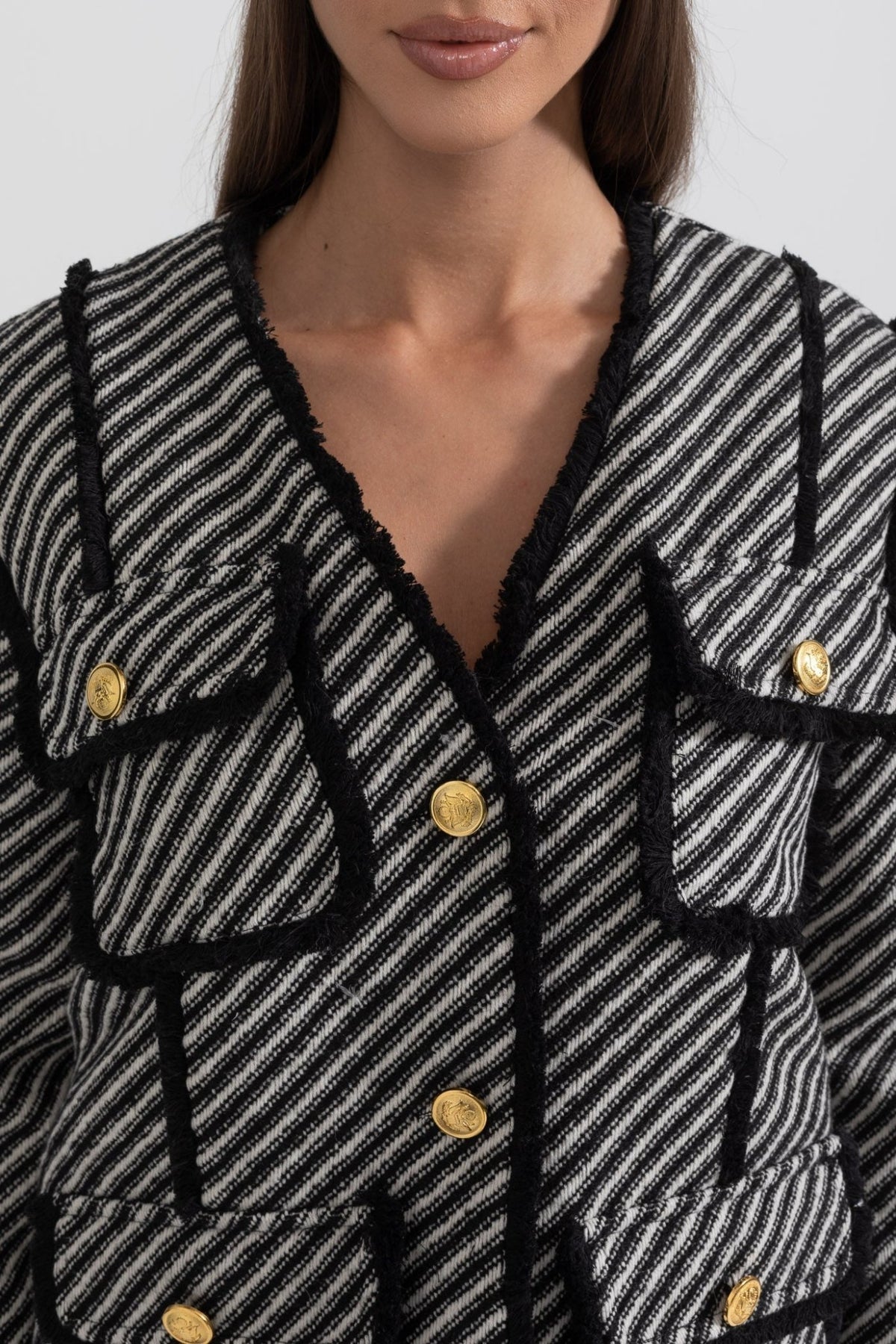 Çizgili Tüvit Blazer - Phentora