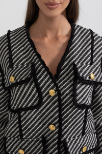 Çizgili Tüvit Blazer - Phentora