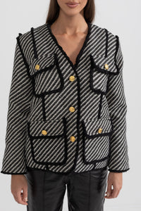 Çizgili Tüvit Blazer - Phentora
