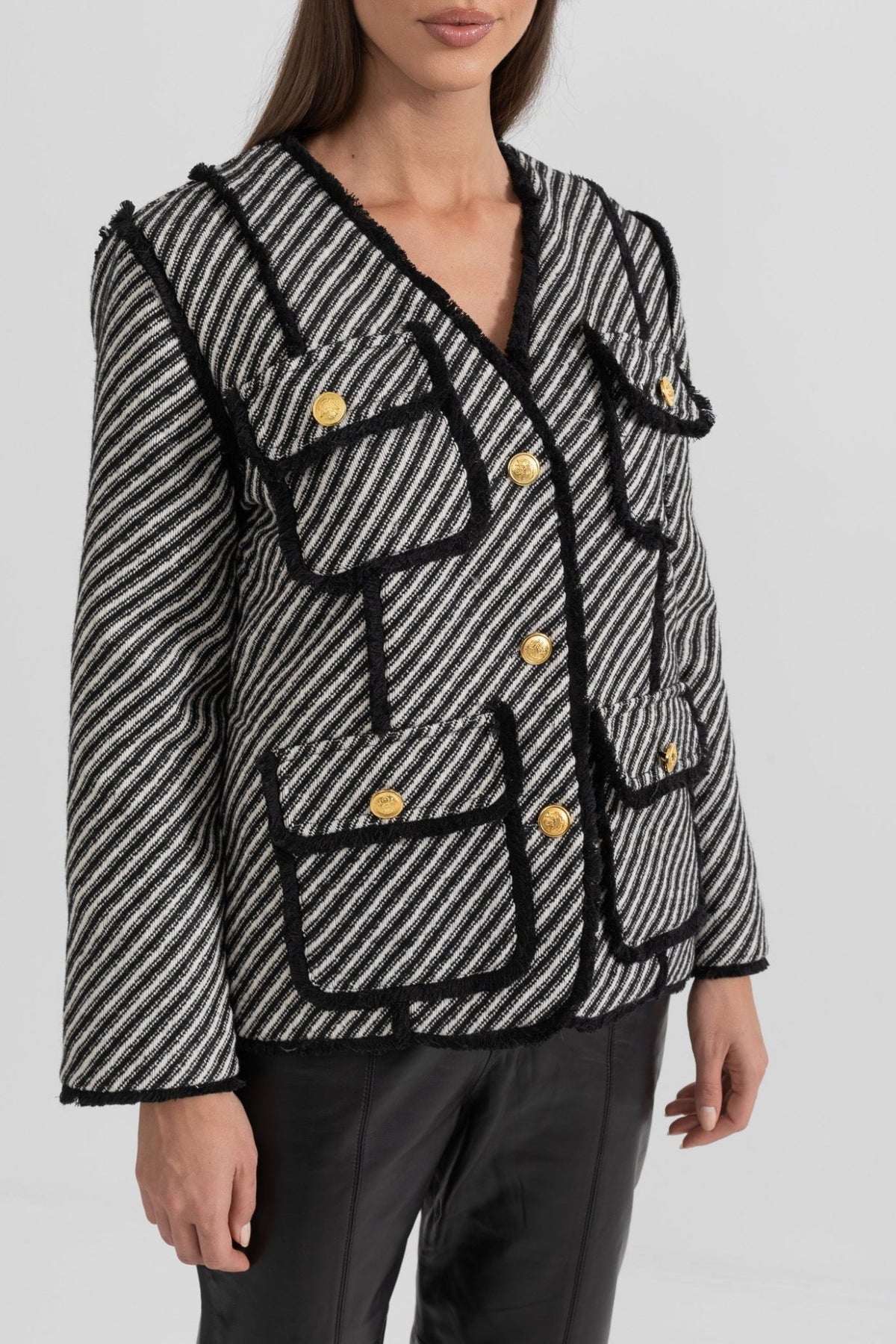 Çizgili Tüvit Blazer - Phentora