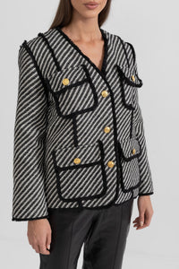 Çizgili Tüvit Blazer - Phentora