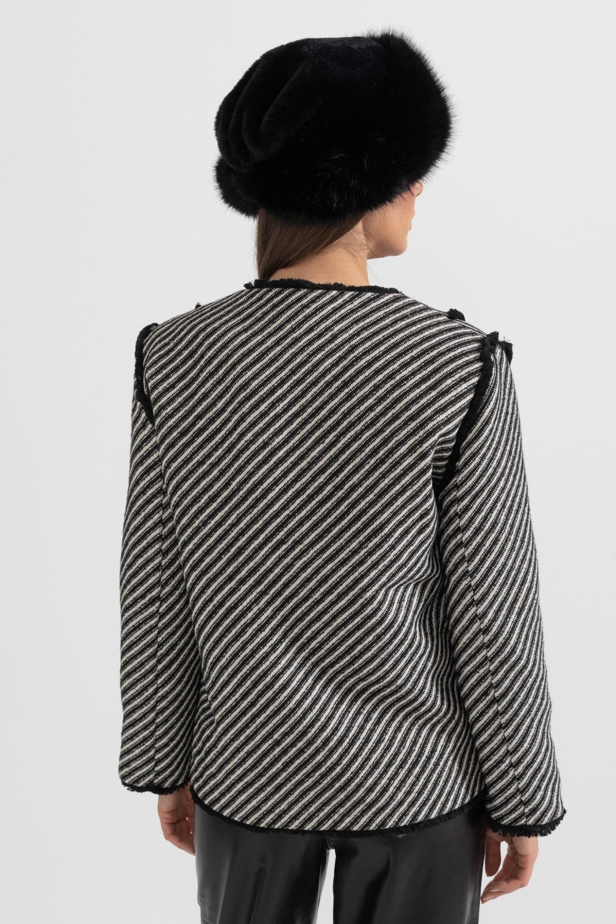 Çizgili Tüvit Blazer - Phentora