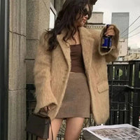 Hazelwood Dokulu Yün Karışımlı Blazer Ceket - Phentora