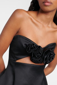 Sara Rose Straplez Pencere Detaylı Mini Elbise - Siyah - Phentora