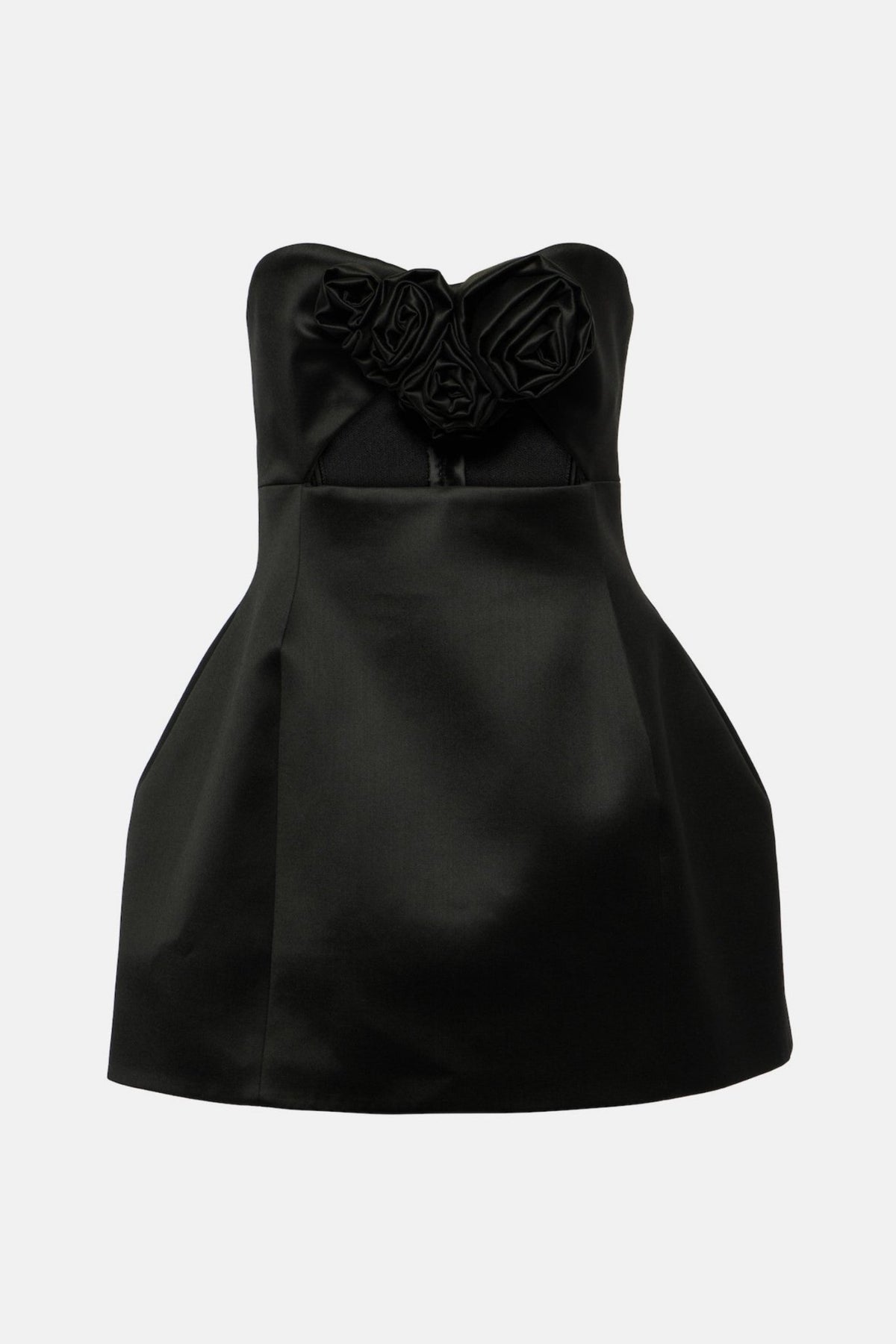 Sara Rose Straplez Pencere Detaylı Mini Elbise - Siyah - Phentora