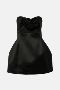 Sara Rose Straplez Pencere Detaylı Mini Elbise - Siyah - Phentora