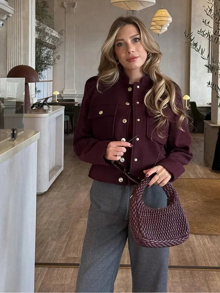 Margaux Düğmeli Yün Ceket - Phentora