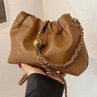 Vintage Zincir Detaylı Soft Clutch Çanta - Phentora