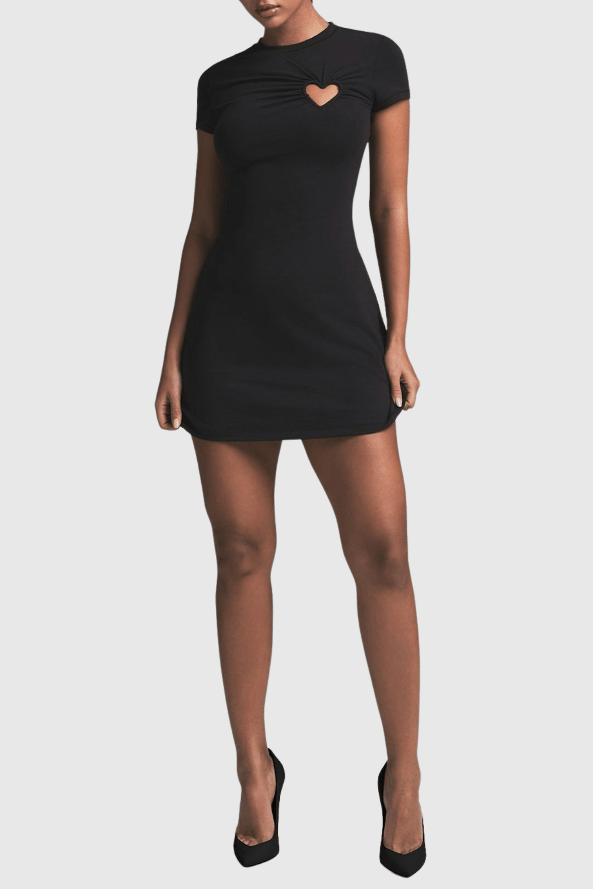 Shalita Heart Mini Elbise - Siyah - Phentora