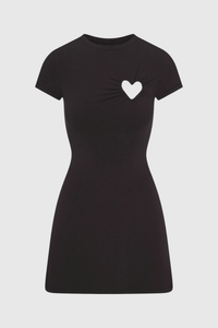 Shalita Heart Mini Elbise - Siyah - Phentora