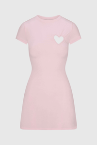 Shalita Heart Mini Elbise - Pembe - Phentora