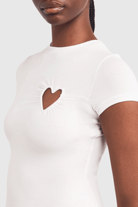 Shalita Heart Mini Elbise - Beyaz - Phentora