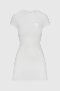 Shalita Heart Mini Elbise - Beyaz - Phentora