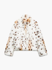 Sienna - Leopar Desenli Suni Kürk Ceket - Phentora